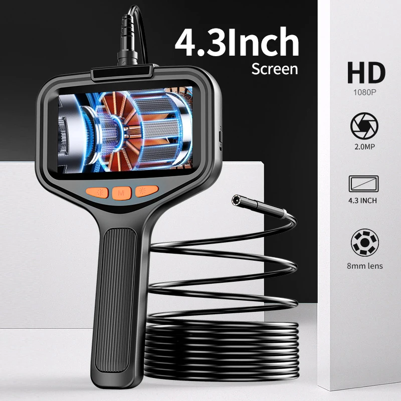 

Industrial Endoscope Camera HD 1080P LCD Digital Borescope Inspection Camera 8mm IP67 Waterproof Automobile Endoscop For Car