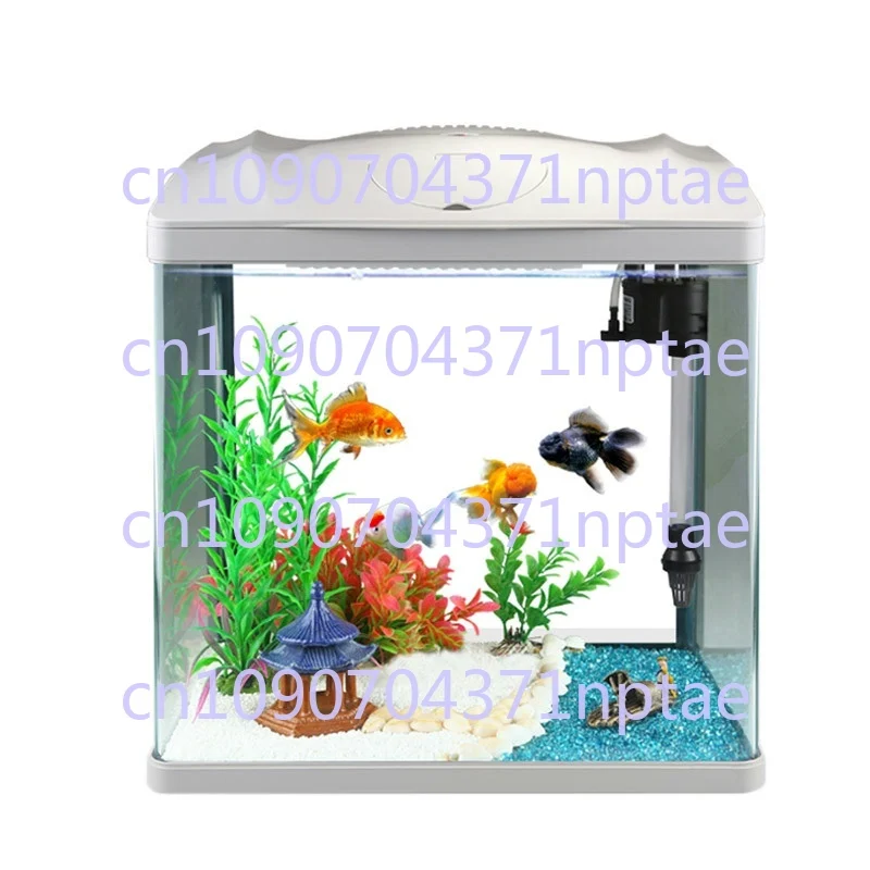 Fish Tank Aquarium Ecological Desktop Lazy Water-free Goldfish Tank Glass Mini Small Living Room Household Tank