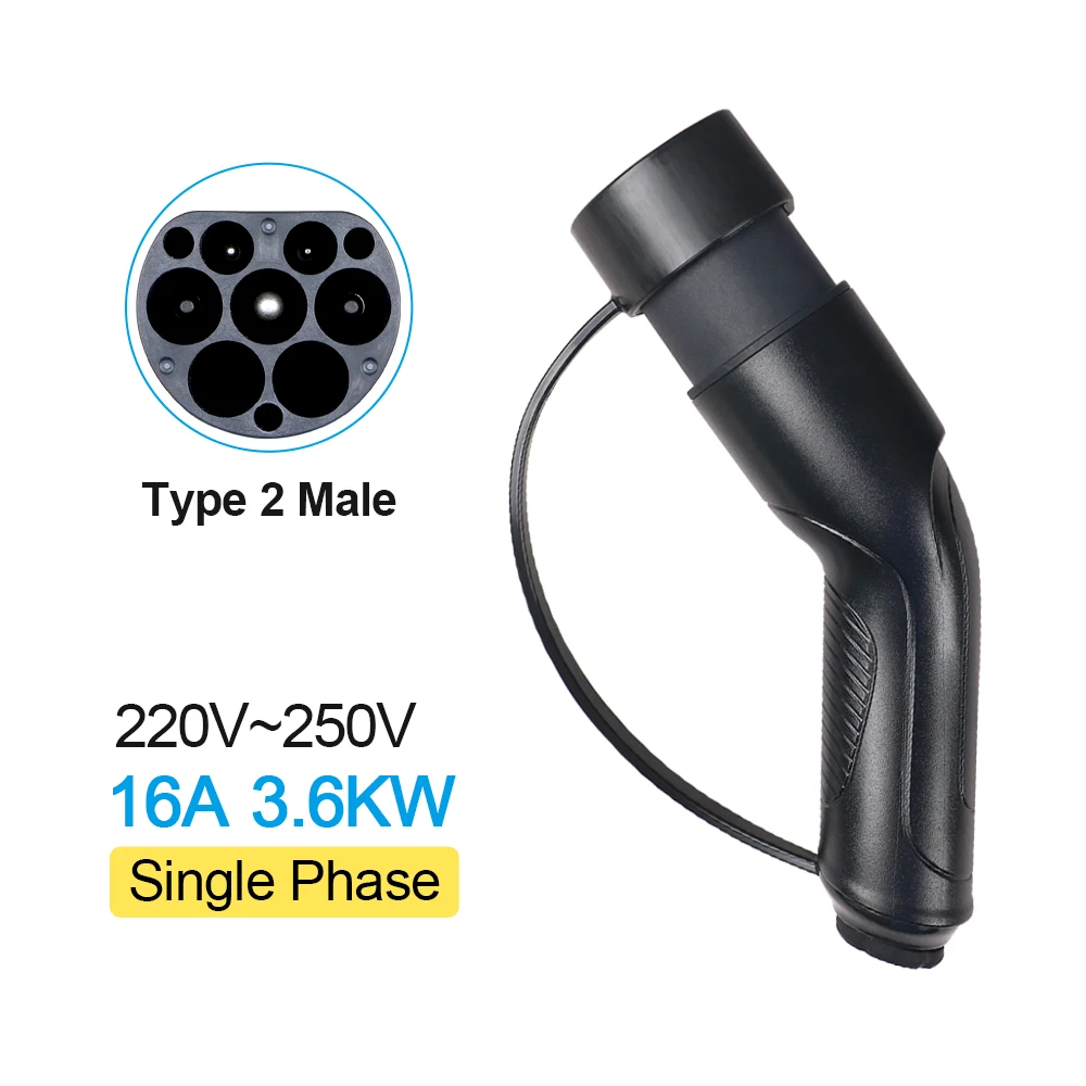 16/32A 3.6/7.2/11/22KW Type 2 EV Charger Plug Adapter IEC 62169 Mannelijke/Vrouwelijke Voor Laadstation En Elektrische Voertuig Connector