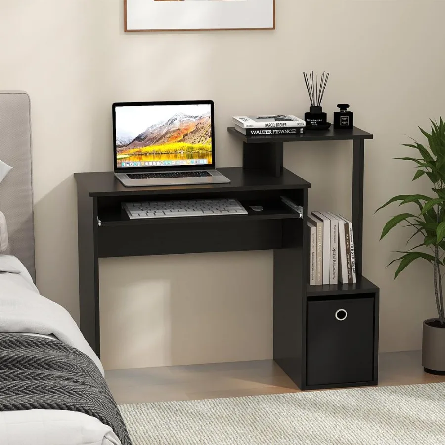 

1PC Spacesaving Computer Desk with Pullout Keyboard Tray
