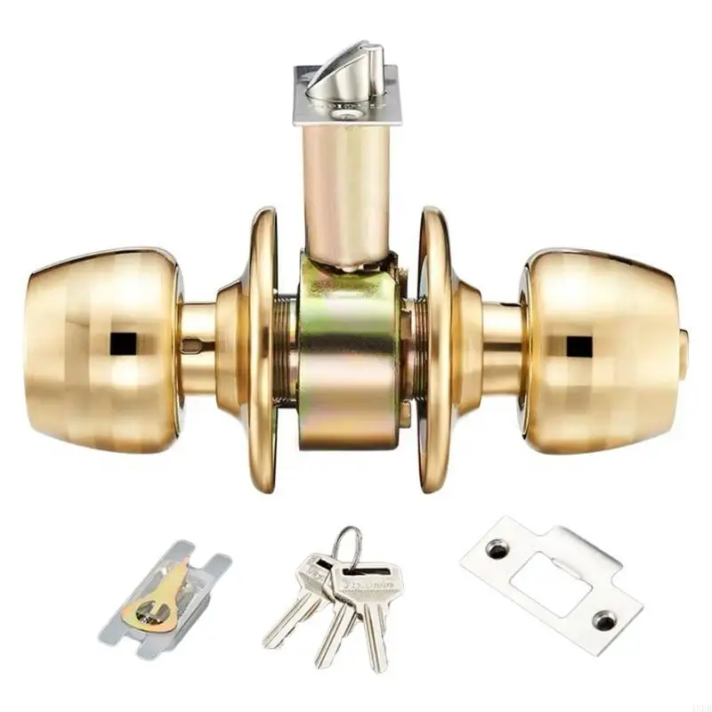 

4XFD Multifunction Round Door Knob Entry Door Lock for Front & Back Door Security