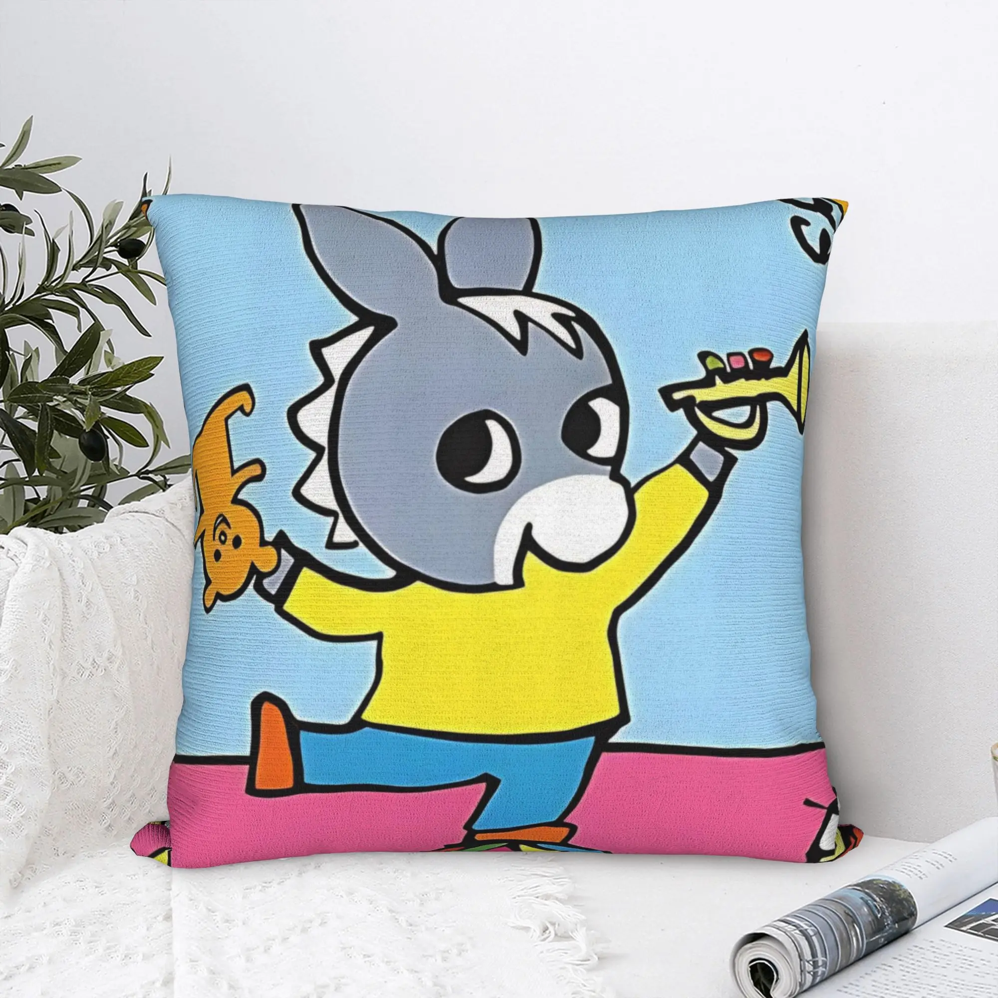 Trotro Cartoon Square Pillow Cases Cute Little Donkey Cushion Cover Customized Polyester Decorative Pillowcase for Sofa 45x45cm
