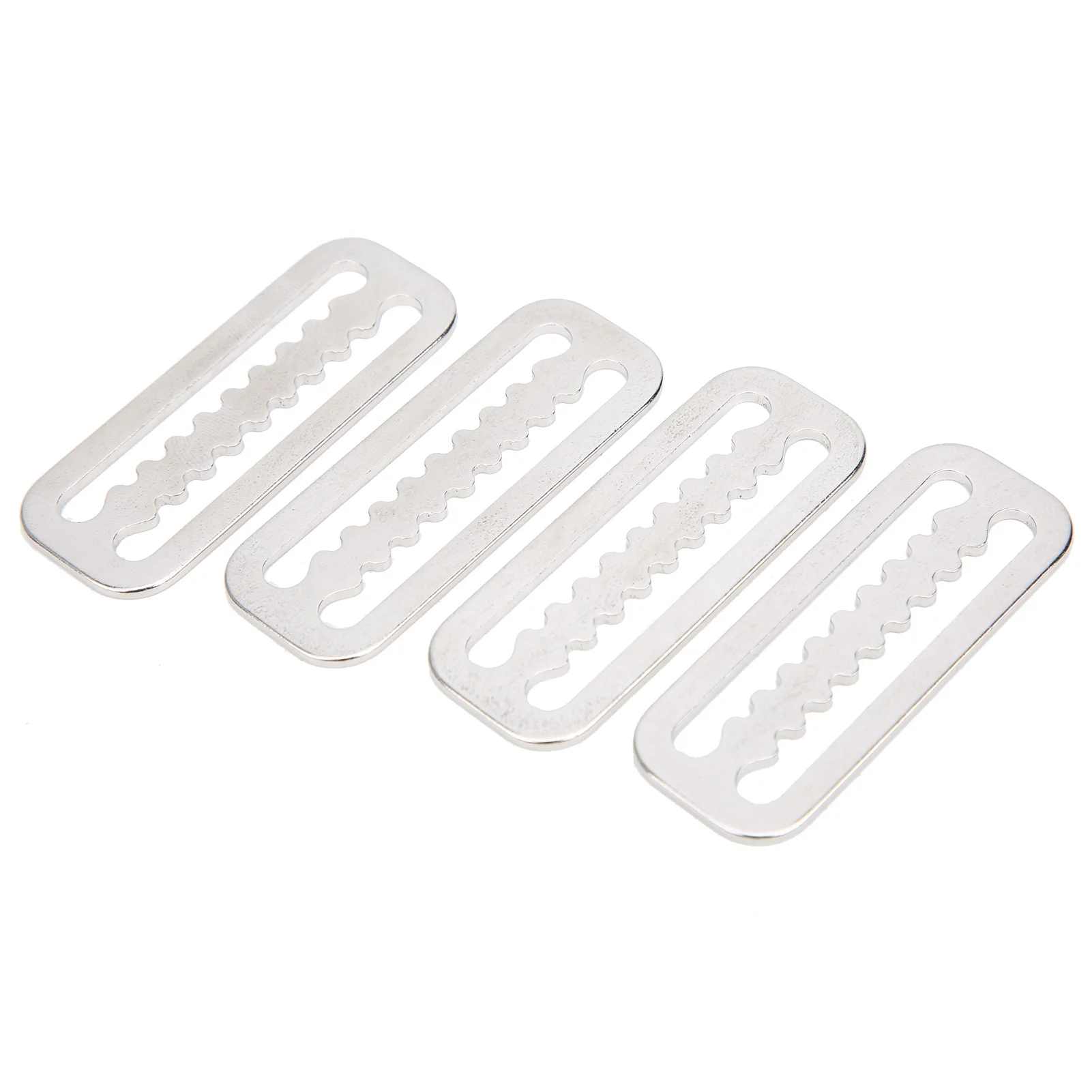 4pcs Weight Belt Retainer 304 Stainless Steel Serrated Slide Keeper for Diving 2in Webbing