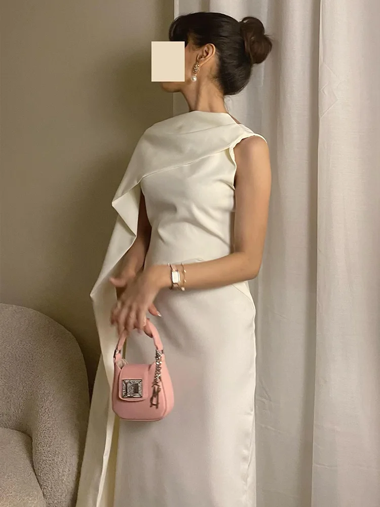 Aenyrst Arabia Saudita elegante vestido de graduación para mujer personalizado Beige vestidos de noche de fiesta hasta el tobillo vestidos para