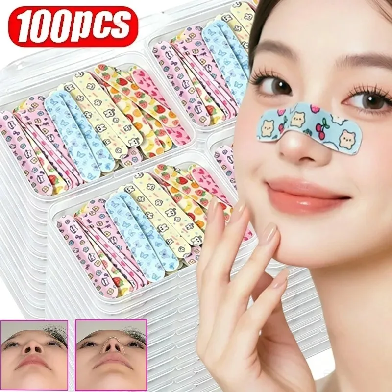 5/100Pcs Non-woven Fabric Nasal Strips with Adjustable Cutting 3D Breathable Lightweight Secure Long-Lasting Nasal Wing Strips