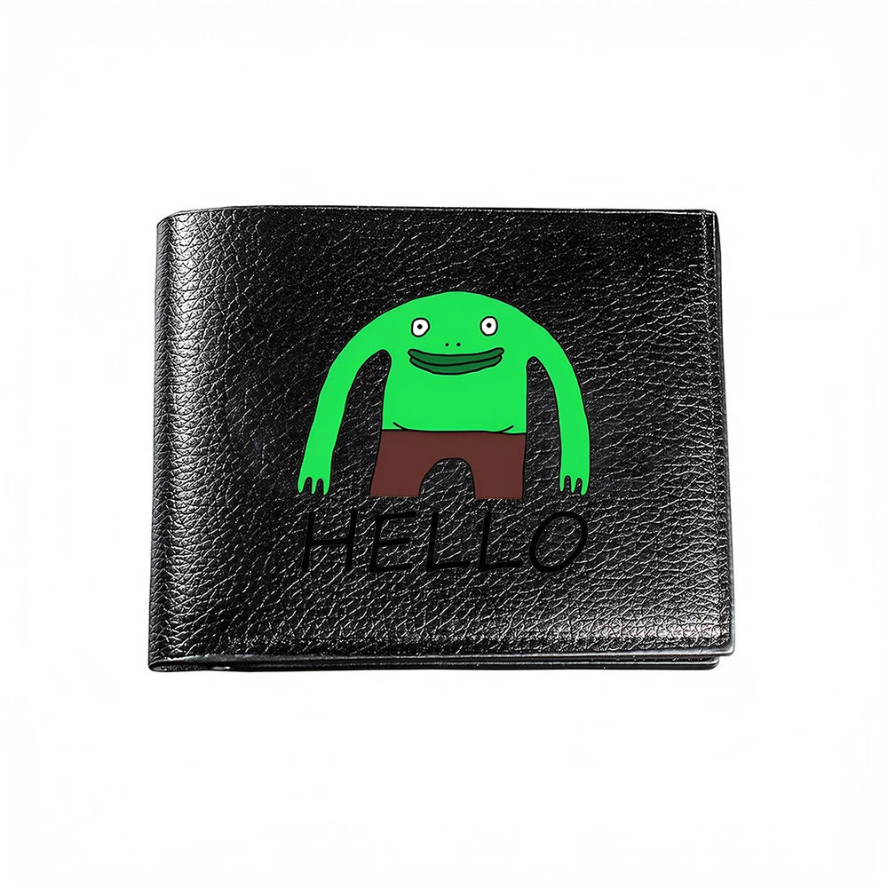 Hello Green Monster Print Men's Wallet Card Holder Casual Business Fashion Design