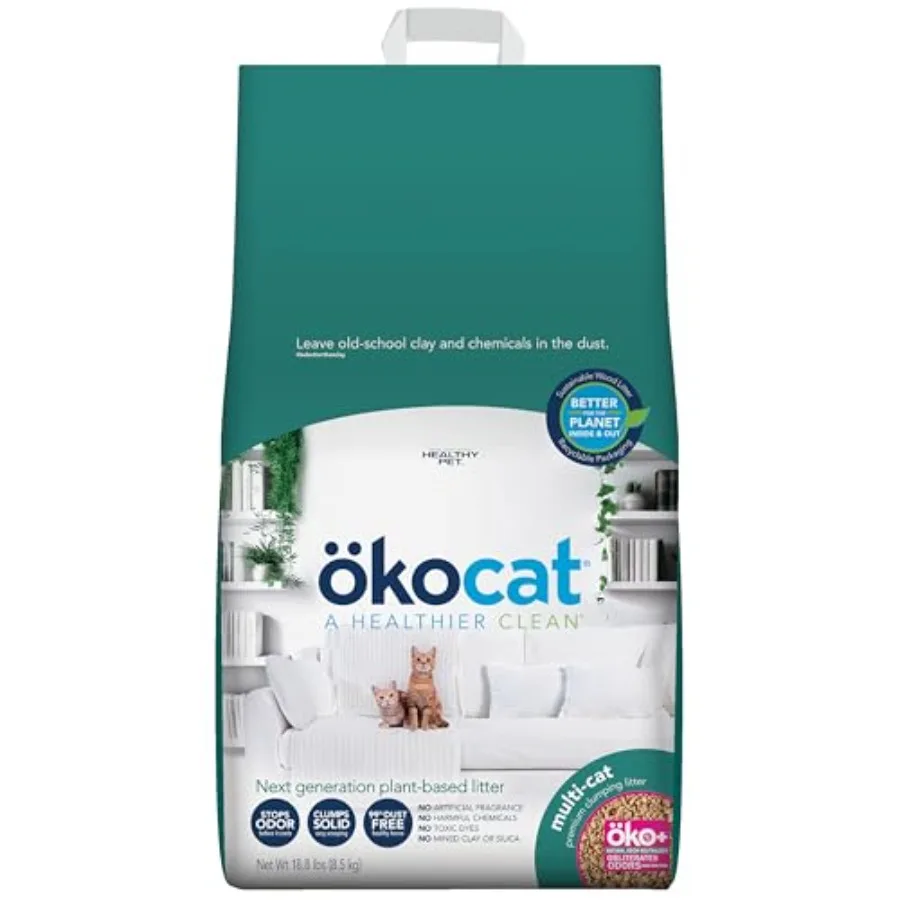 

Наполнитель для кошачьего туалета Multi-Cat Wood Clumping, без запаха, 8.5 кг, натуральные ингредиенты, нейтрализатор запаха, комки уплотняются, 99% без пыли, идеально подходит для средних кошек