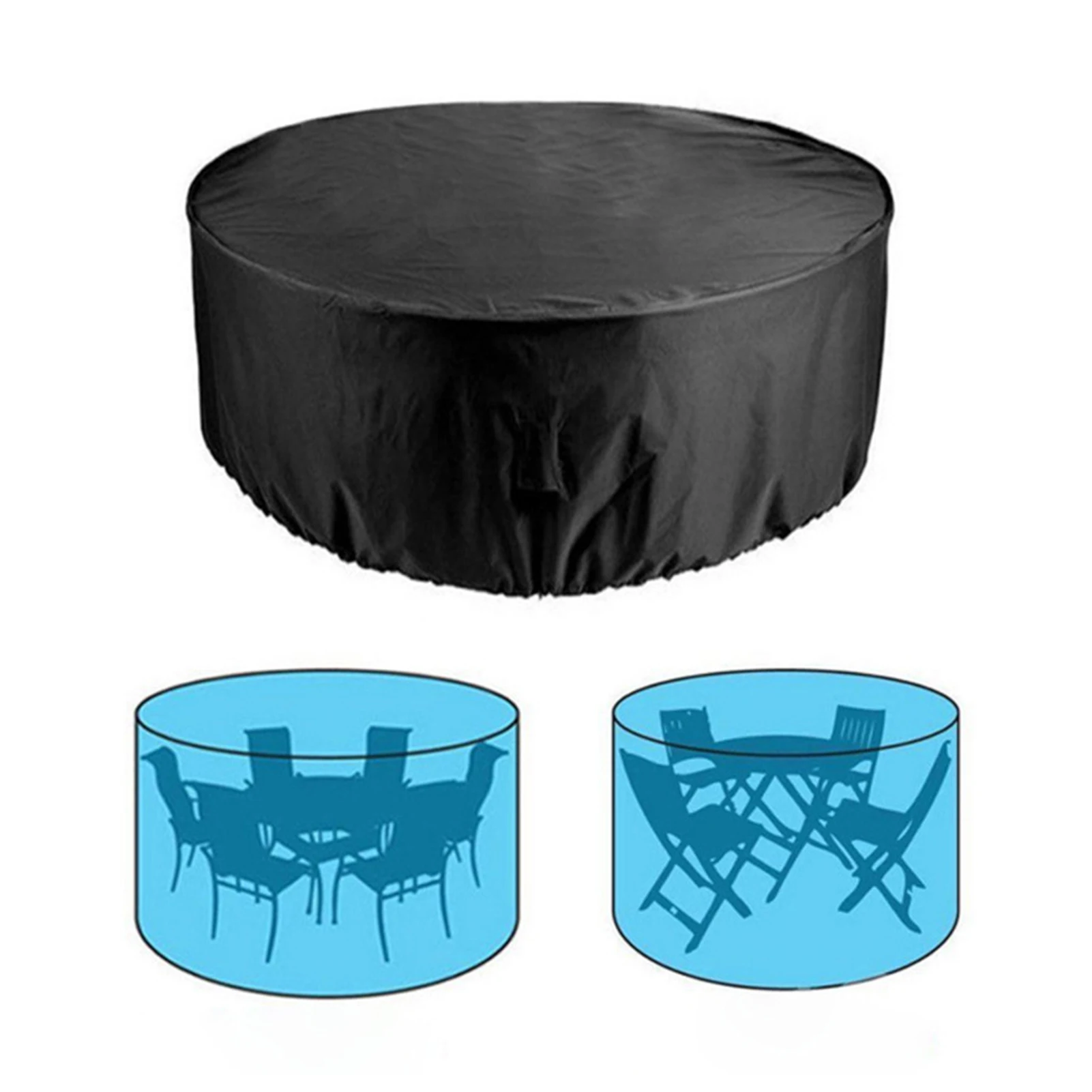 

Outdoor Patio Furniture Covers Waterproof Table Chair Set Covers Windproof Tear-Resistant UV Round Cover for Outdoor Garden