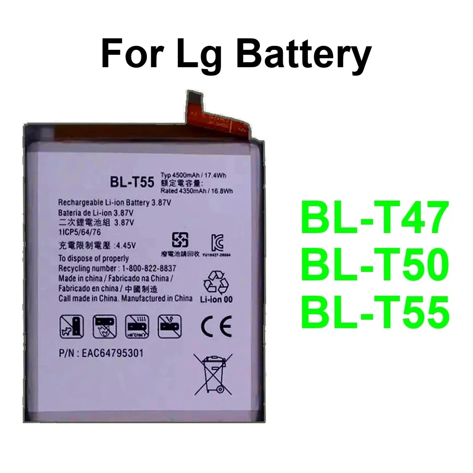 

Mobile Phone Battery Premium Replacement BL-T47 BL-T50 BL-T55 4000-4500Mah For LG Velvet 2 5G Pro