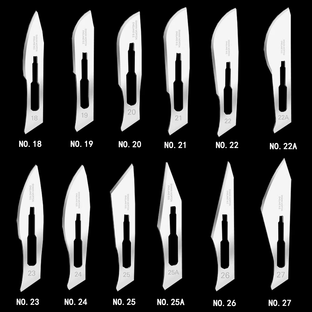 Swann Morton Lâmina Cirúrgica Aço Carbono Usado para a Cor do Carro Mudar Filme Pano de Corte Faça Você Mesmo Repair Knife Kit 18 23 26 10 Pcs