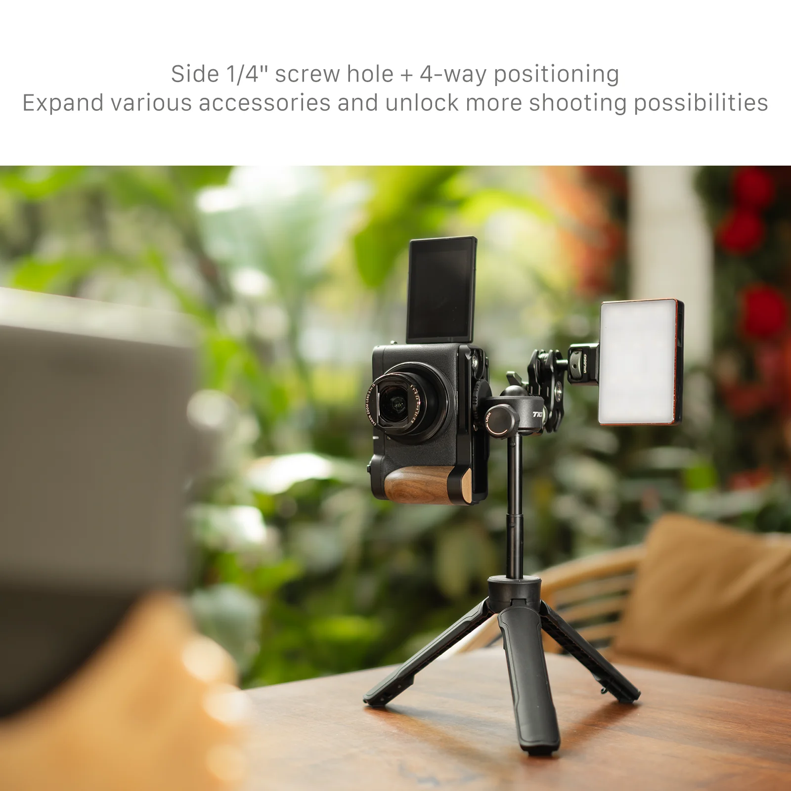 TILTA Schnellverschluss-Selfie-Stick-Stativ, Mini-Automatik-Handystativ, aufklappbarer Bodenständer für Outdoor-Reisen und Vlogs TT-SS-BH-B – Detail 10