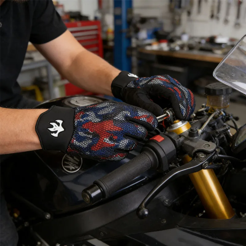 

Мужские дышащие мотоциклетные перчатки с защитой от падений KAHOSE, прочные, с полным покрытием пальцев, для гонок, мотокросса, MTB, велоспорта, спортивные перчатки