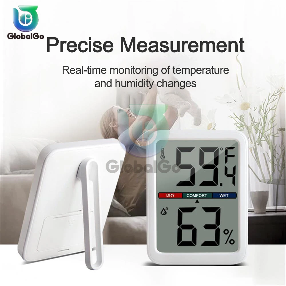 Home Indoor Temperature Humidity Meter LCD Digital Thermometer Hygrometer Sensor Gauge Weather Station Smart Home