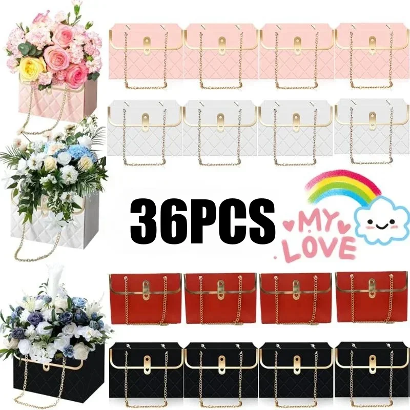 Flower Box Rose Packaging Box Portable Valentines Day Birthday Party Gifts Wrapping Paper Bag Gift Box Candy Cake Flower Shop