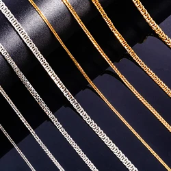 Hip hop 1.5mm/2.2mm/2.5mm/3.4mm Stainless Steel Weave Cuban Link Chain Necklace for Men Women Silver/Gold color 14 to 30 Inches