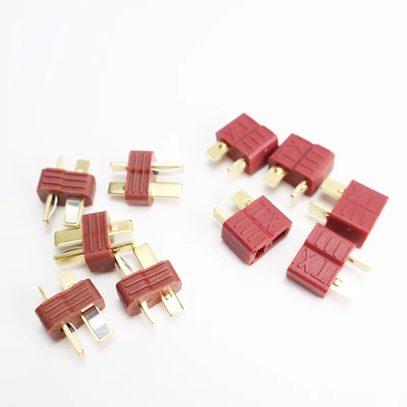 10Pair/ 20Pairs Anti-slip T Plug Male Female Deans Connectors Style Plugs Adapter for RC Lipo Battery Rc Drone Airplane Car Boat