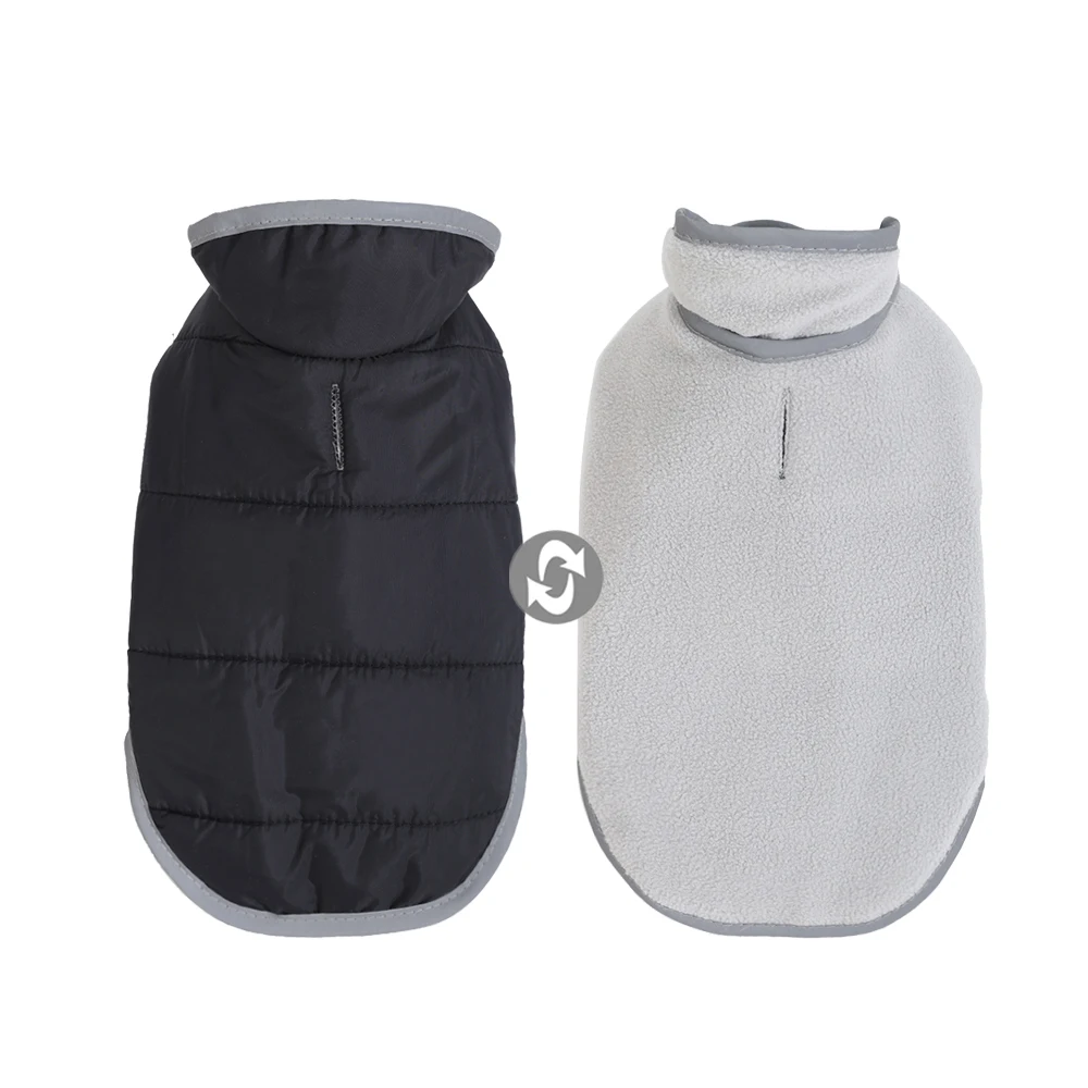 Reflective Dog Jacket Autumn Winter Reversible Puppy Clothes for Small Medium Dogs Cats Waterproof Chihuahua Coat Pet Outfits