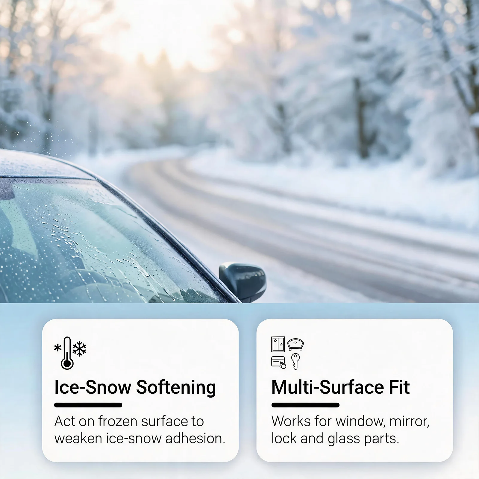 Car De Icing Spray Window Mirror Lock Wiper Blade Winter Visibility Restore Rapid Use Windshield Ice Snow Melter Defroster Agent