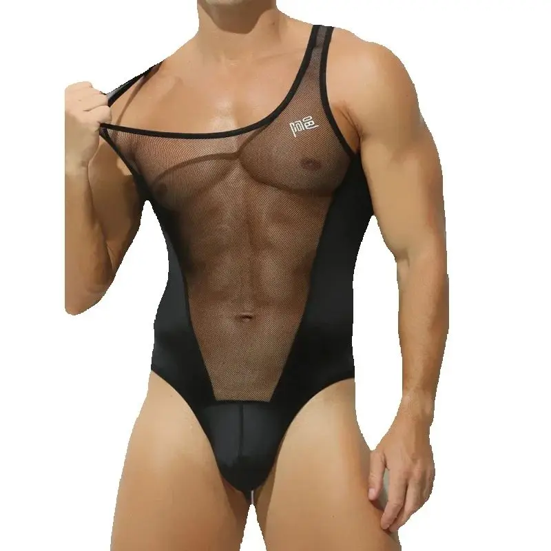 

Underwear Man Faja Para Hombre Transparnt Corset Ice Silk Sexy Panties Ultra Thin Corset Man Bodysuit Tight Breathable