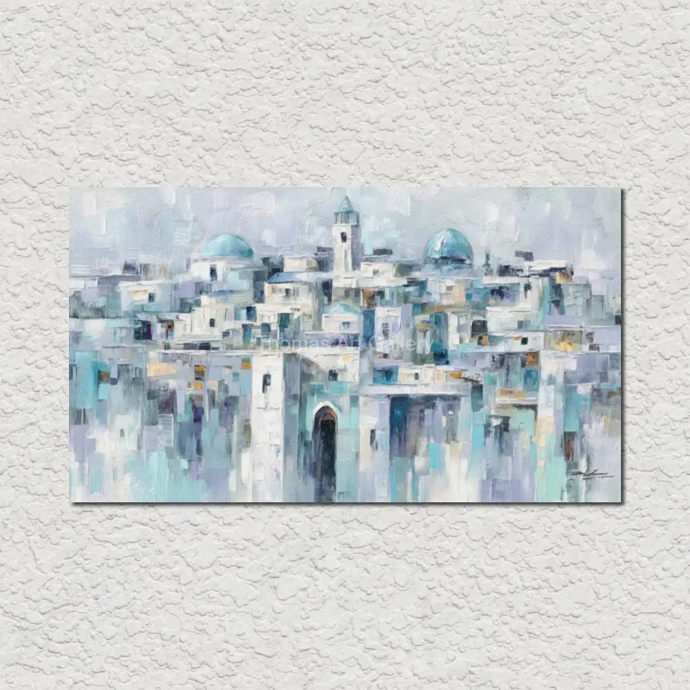 المدينة القديمة أفق القدس قماش يطبع يهوديكا الفن HD مطبوعة ملصق مجردة المشهد اليهودي غرفة الدراسة مكتب ديكور كبير