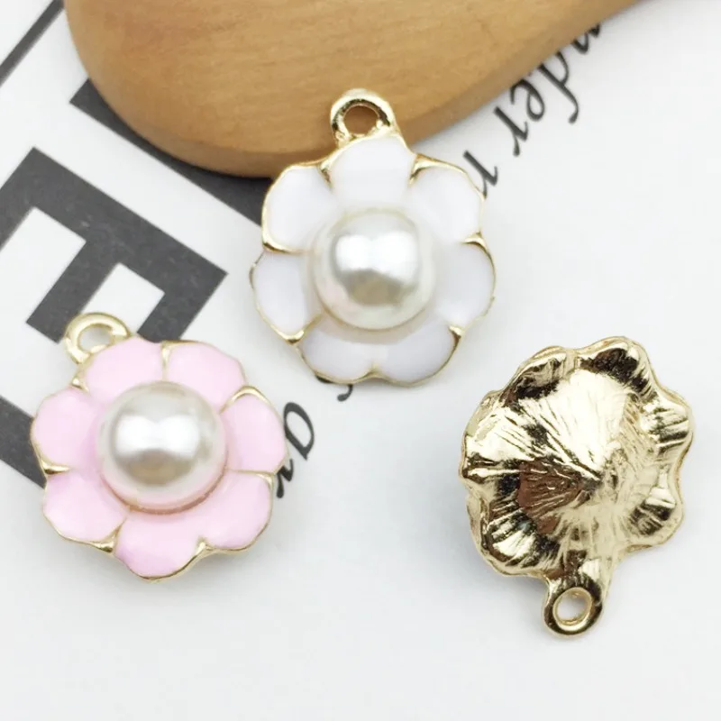 10pcs Flower Charms Fashion Enamel DIY Handmaking Metal Pendant for Women Earrings Bracelet Jewelry Making Accessory Whloesale