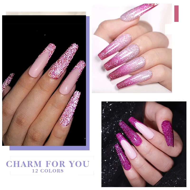 Esmalte de uñas de Gel térmico con purpurina, 3 capas, cambio de temperatura, Semi permanente, Soak Off, UV LED, arte de uñas, Gel DIY, 10ml