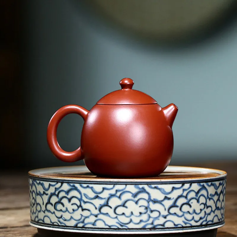 210ml Tradition Yixing Purple Clay Teapot Handmade Fish Pattern Dragon Egg Tea Pot Beauty Kettle Household Chinese Zisha Tea Set