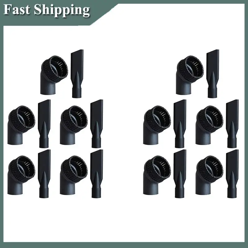 -MEOF 10X Industrial Vacuum Cleaner Round Brush And Flat Nozzle Sets Inner 44Mm Durable Industrial Vacuum Cleaner Accessories