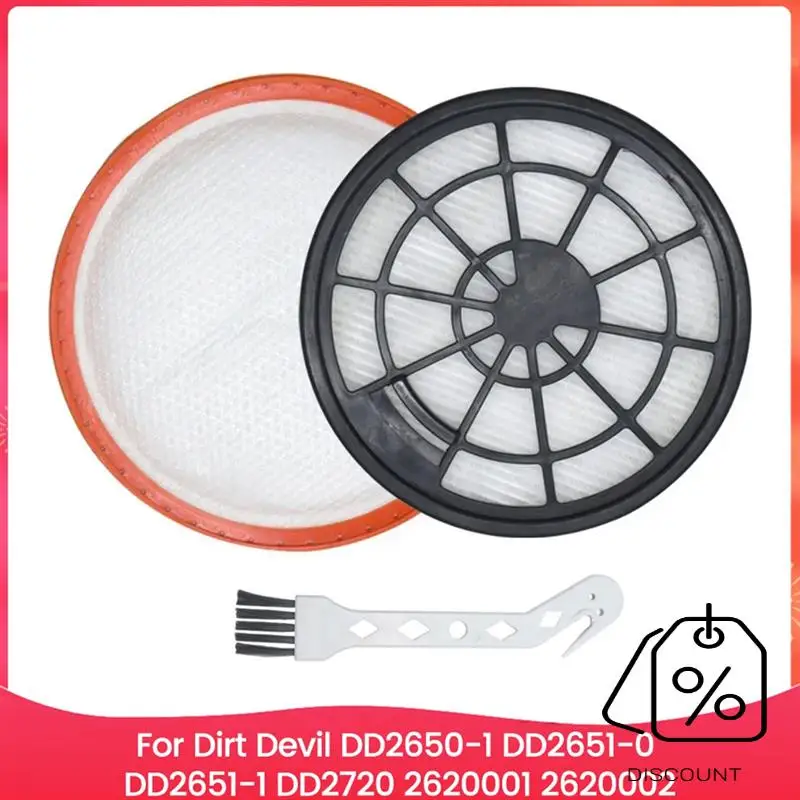 BAAG-Juego de filtros para Dirt Devil DD2650-1,DD2651-0,DD2651-1,DD2720 2620001, 2620002 herramienta de limpieza de piezas de Robot aspirador