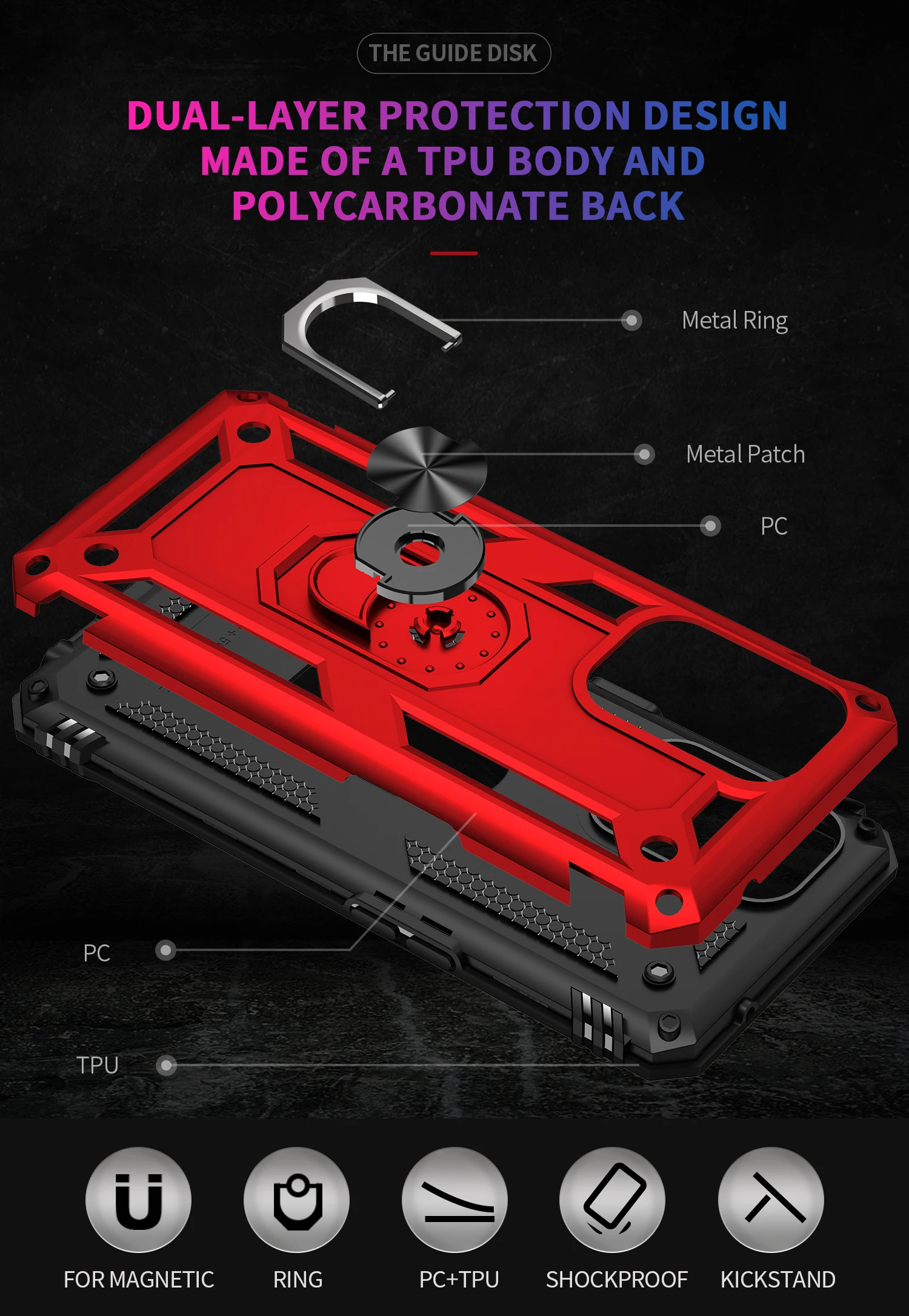 Military Grade Drop Proof Protection Cover With Kickstand For OPPO Reno 2Z Reno 5Z Reno 6 Reno 5 Lite Reno 4 Lite A94 Case