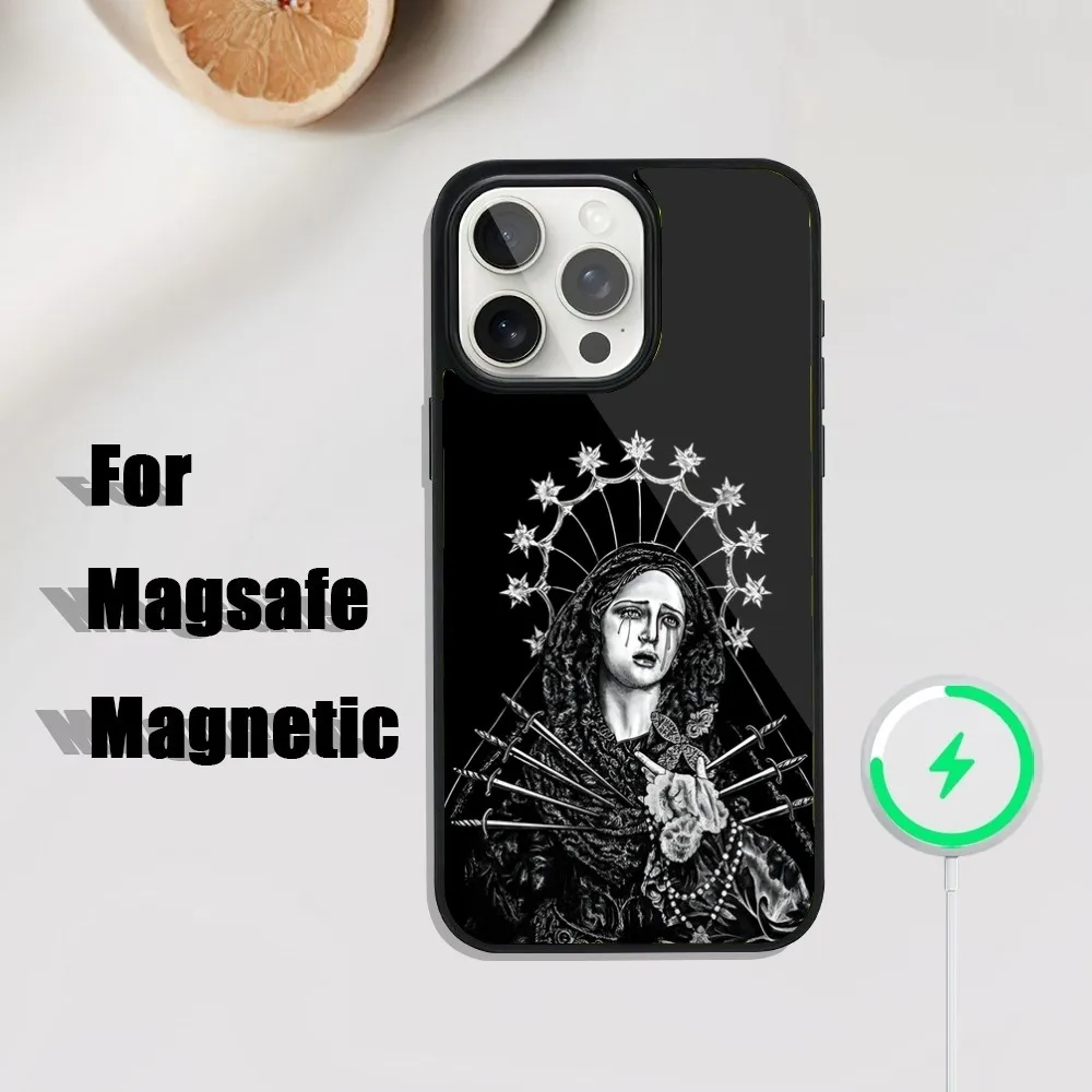 Virgen St.Mary Celestial Mother Phone Case For iPhone 16,15,14,13,12,11,Plus,Pro,Max Mini Magsafe Magnetic Wireless Charging