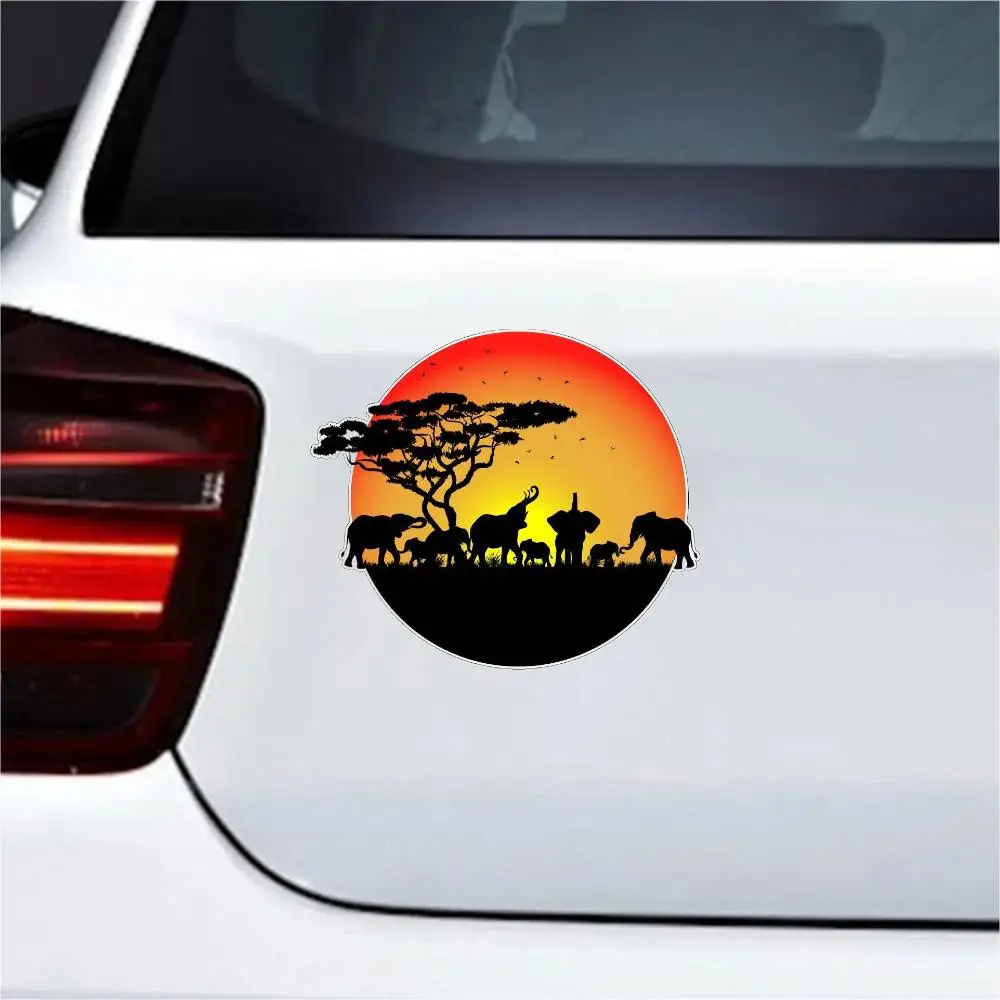 African Elephant Sticker Decal Vehicle Motorhome RV Camper Window Cars Trucks Vans Walls Laptop Skateboard Car Truck Decoration