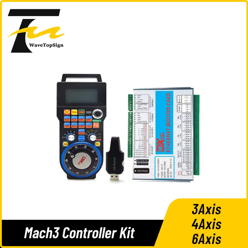 Wavetopsign Mach3 Controller Kit XHC 3Axis 4Axis 6Axis Motion Control Card With MPG Wireless Pendant Handwheel WHB04B