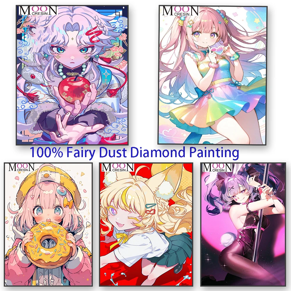 

Girl Oversized Donut 100% Fairy Dust Square Full Diy Diamond Painting Cross Stitch Embroidery Mosaic Crystal Decor Rhinestones