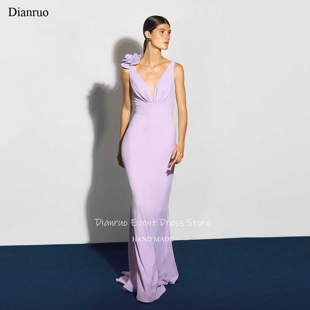 

Dianruo Floral Appliqué Evening Dresses Mermaid Sleeveless Vestido De Gala Femme Vintage Maxi Vestidos De Verano 2025 Customized