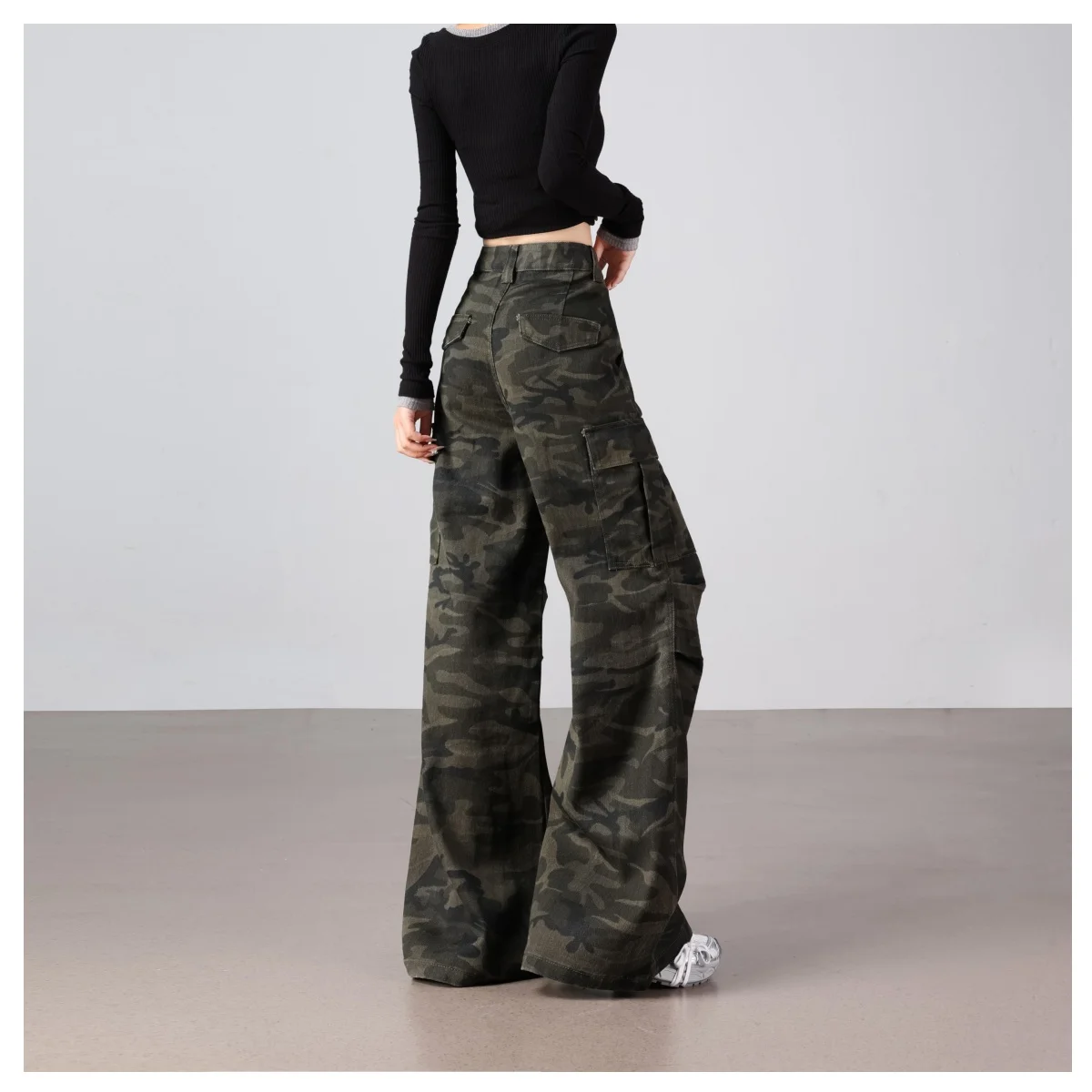 Jean Cargo en Denim pour femmes, multi-poches, Hip Hop, rétro, ample, délavé, Streetwear, jambes larges, pantalon droit décontracté, Y2K 2025