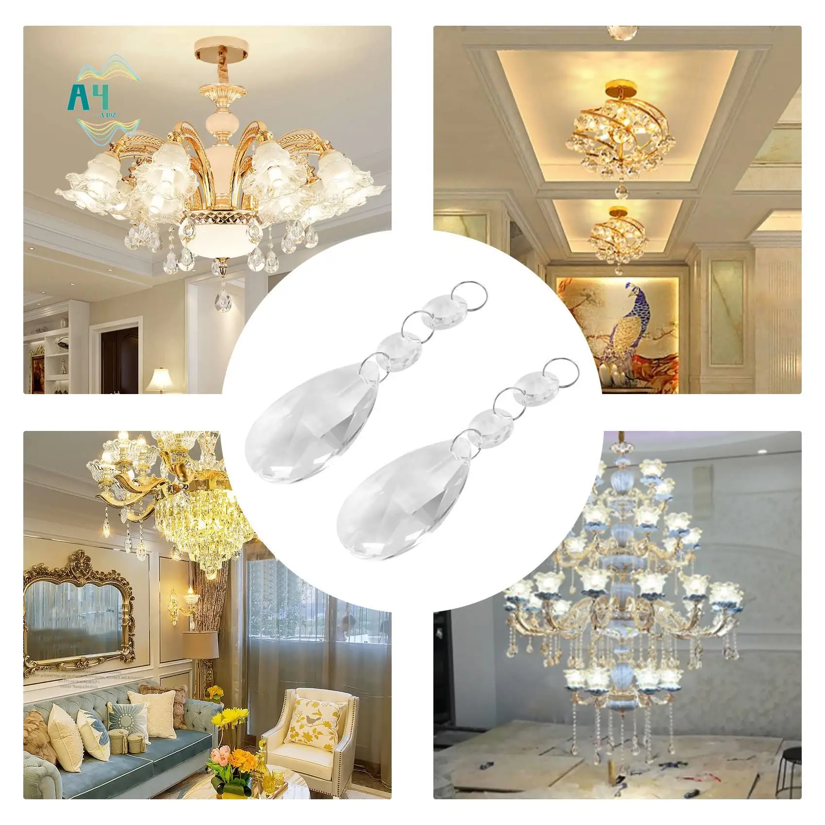 

A40Z-20 шт. кристаллы люстры, прозрачные каплевидные хрустальные люстры, подвески, детали, бусины, подвесные кристаллы для люстр