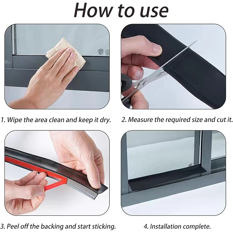 Window Water Blocking Sealing Strip Bar Home Window Rain Flashing Board Aluminum Alloy Window Edge Waterproof Water Deflector