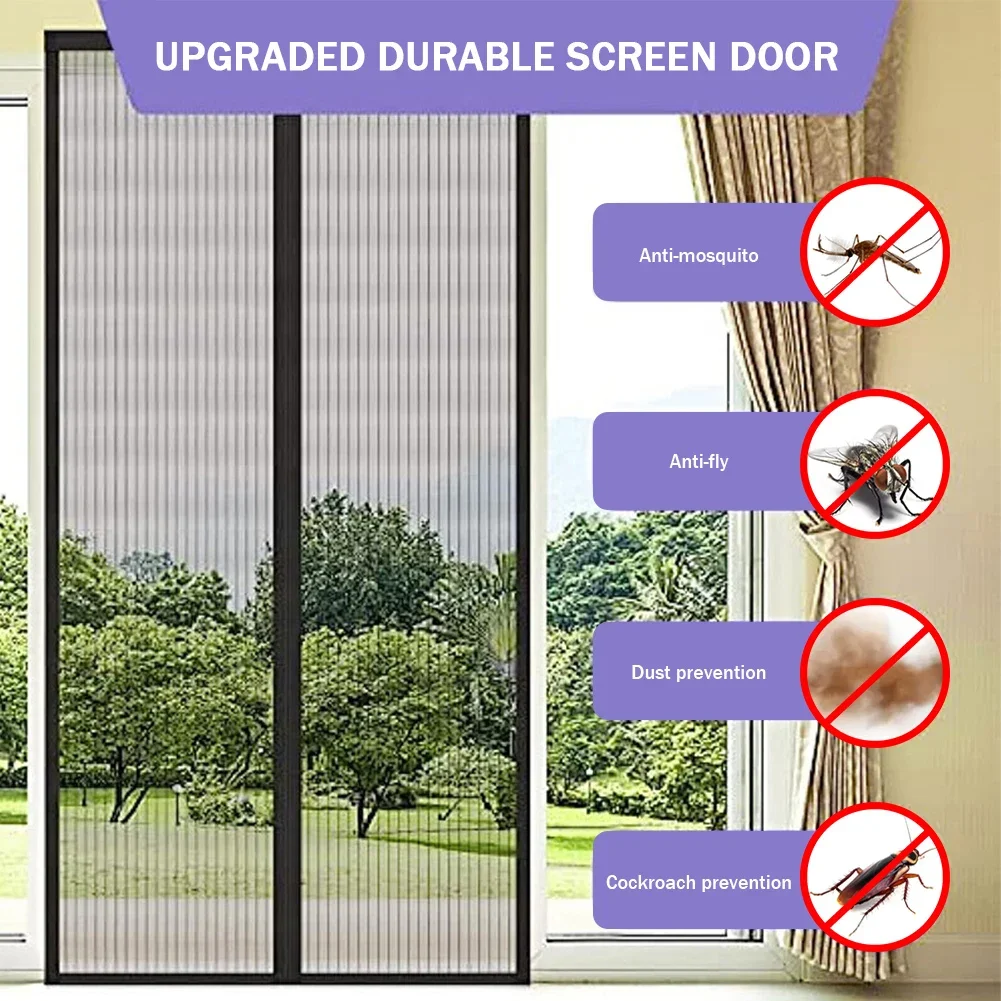 

2024 New Door Curtain Anti-Mosquito Net Fly Screen Mesh Automatic Closing 5 Size Easy Installation