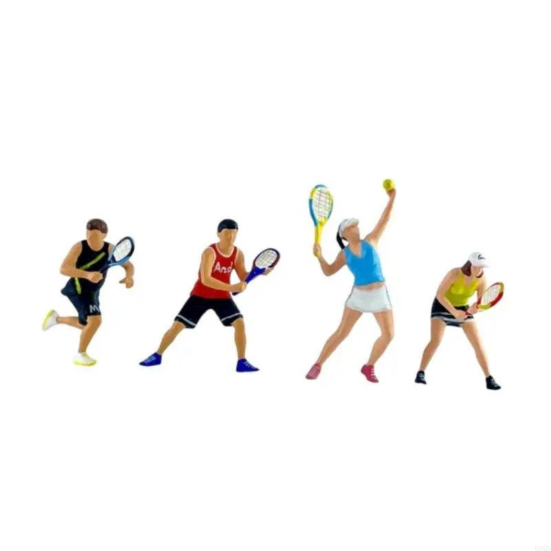Realistic Tennis Player Figure Model 1:64 Scale Hand Painted Collectible Figures