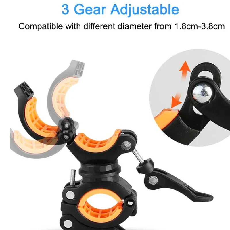 Bicycle Light Bracket 360 Degree Rotatable MTB Bike LED Light  Flashlight Mount Holder Cycling Lamp Torch Mount Bike Accessories