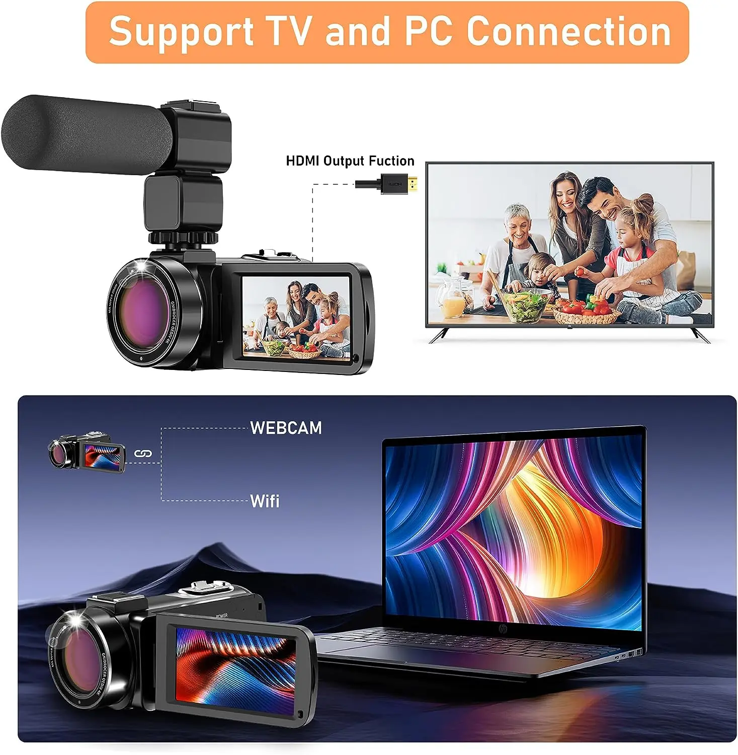 10X Optical Zoom Digital Camera 4K Video Camcorder 40X Super Zoom Camera Ultra HD 30MP WiFi Vlogging YouTube Camera Auto Focus