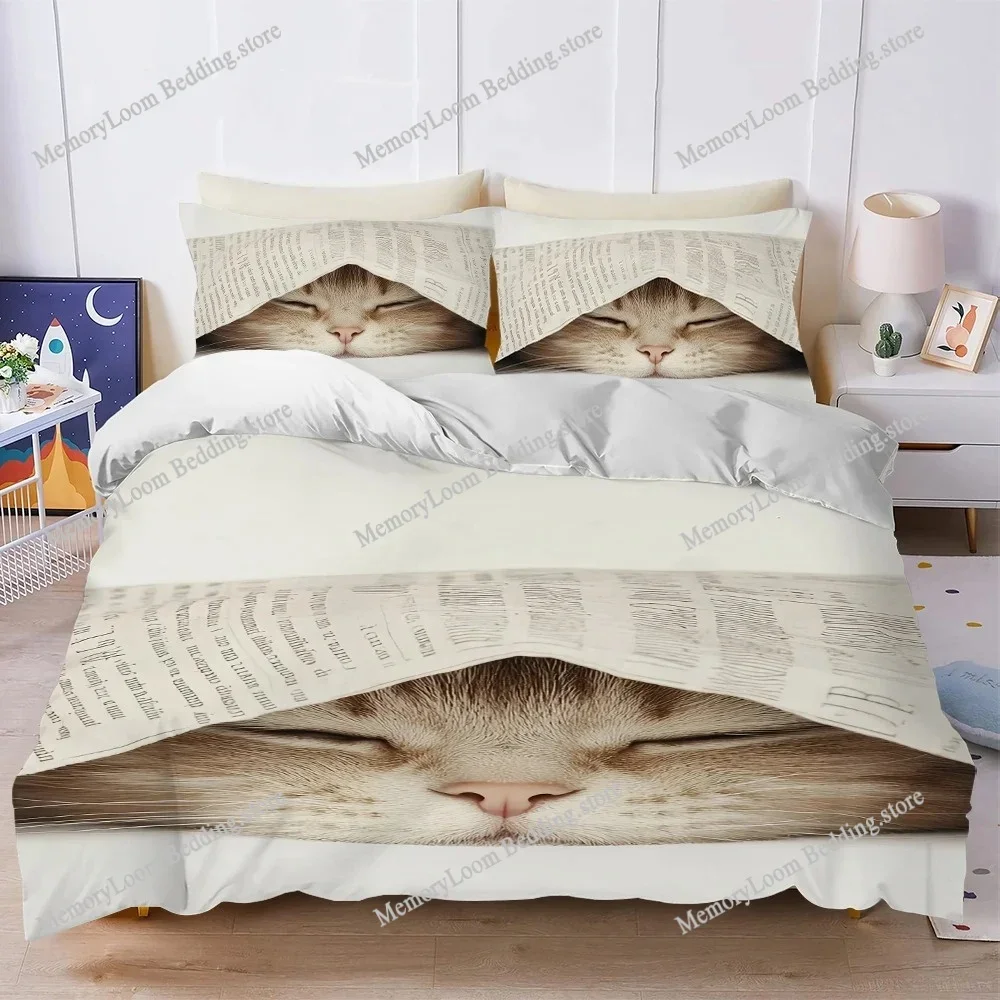 

Cute Cat Aesthetic Art Duvet Cover Set Home Style Bedding Soft Laundry Cotton Bed Four Seasons Student Dormitory Home Textile963