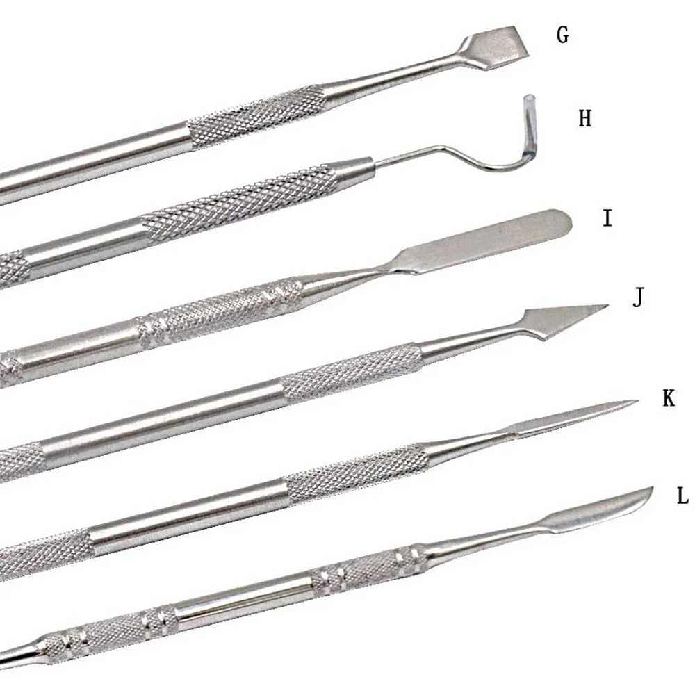 Imagem -02 - Double Ended Dental Wax Carvers Grupo Modelagem Ferramentas de Escultura Dental Picks Polymer Pottery Clay Carving Tool 12 Pcs