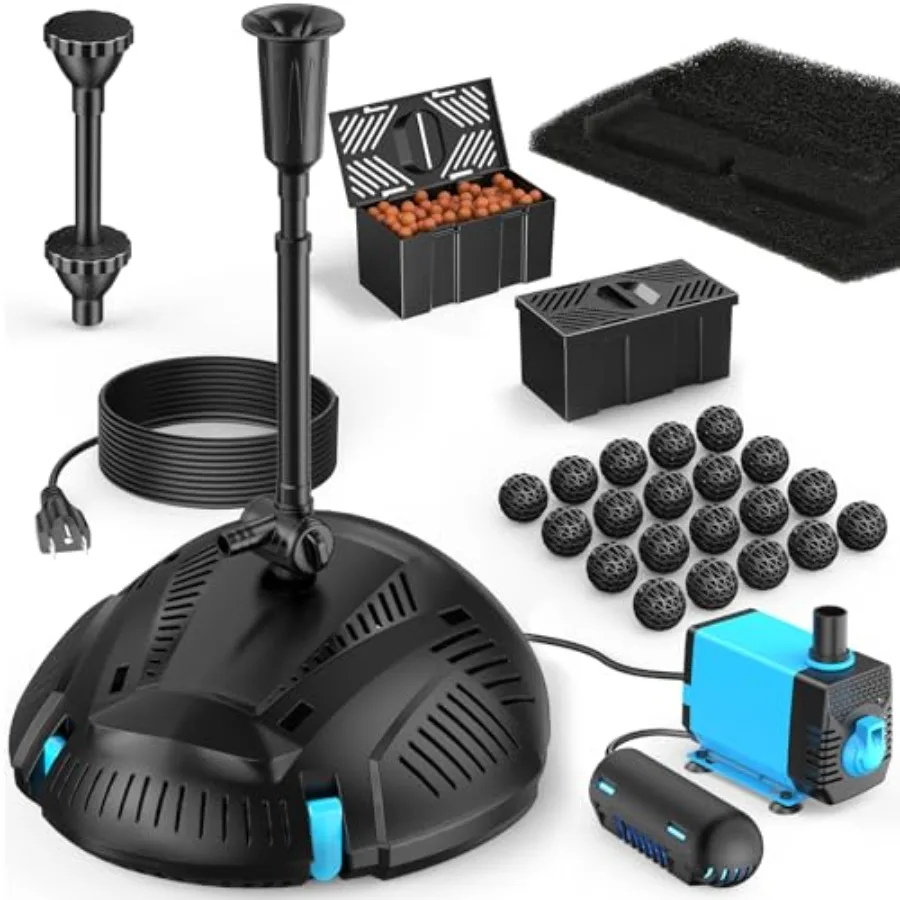 

Outdoor Pond Filter Pump Fountain Kit with Built-in UV Clarifier 660GPH/40W for Garden Fish Tank Aquarium Water Features Cleari