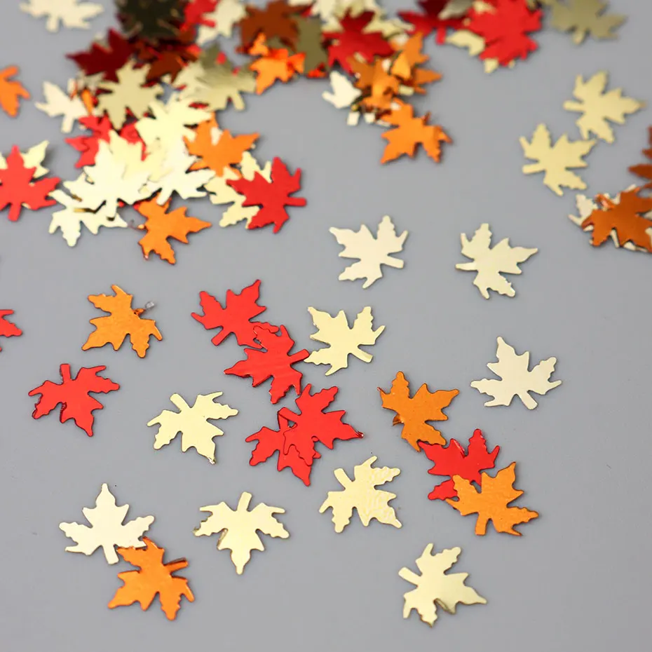1 paquete de hojas de arce de colores mezclados para decoración de uñas, lentejuelas brillantes, calabaza, hojas rojas y naranjas, copos de resina, abalorio, decoración navideña para uñas de otoño