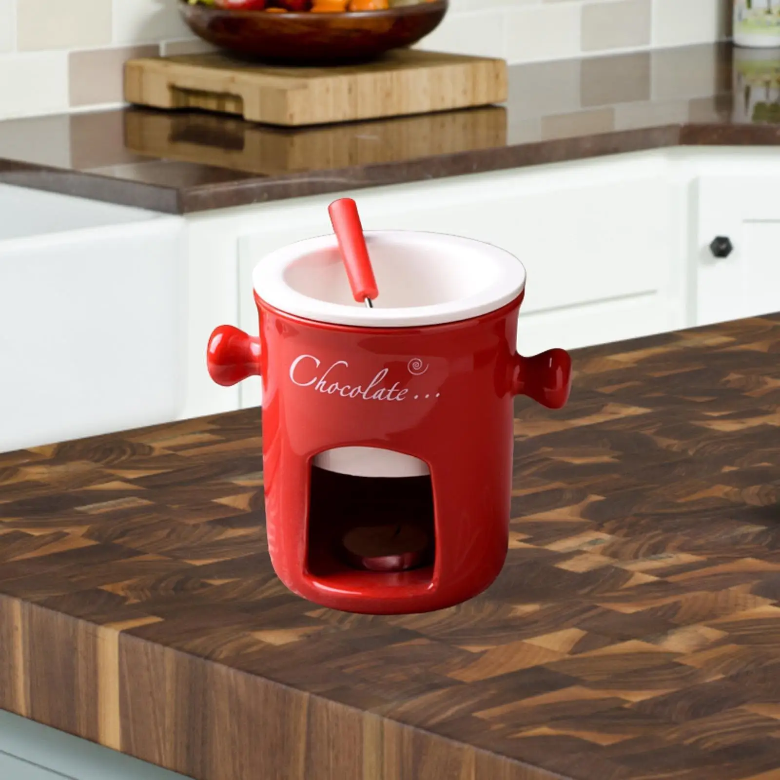 Porcelain Chocolate Fondue Food Cookware for Birthday Anniversary Broth