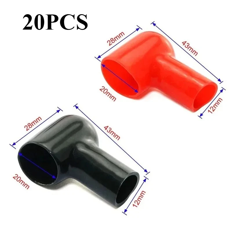 

20Pcs Battery Terminal Cover Boots Insulating Protective Lug Cap Car Battery Cathode Positive Terminal Cover Ship Insulation