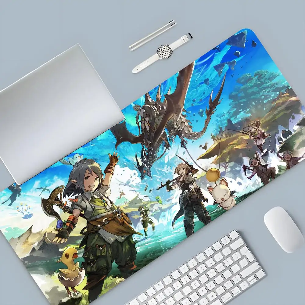 Final Fantasy XIV Mouse Pad Cartoon Lockedge Large Gaming Pad Computer Gamer Keyboard Mouse Mat Desk Mousepad for PC Desk Pad