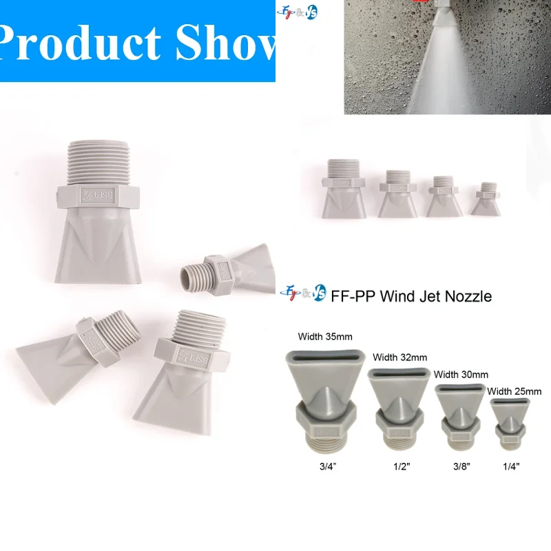 PP Duckbill Spray Nozzle, Multi‑Thread Plastic Nozzle for Industrial Surface Washing & Drying